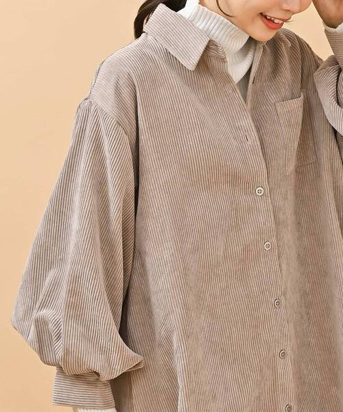 rps（アールピーエス）の「ＥＮコールバルーン袖シャツワンピース（シャツワンピース・レディース・ブラック/グレイッシュベージュ/アイボリー/ラベンダー/チャコールグレー・M/フリー）」の9枚目の写真