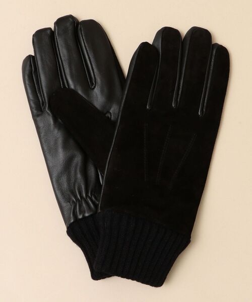 SHIPS(シップス)の「SHIPS: スマートフォン対応 スエード リブ スクリーンタッチ グローブ (手袋)(手袋・メンズ・ブラック/ブラウン・ONE SIZE)」の2枚目の写真