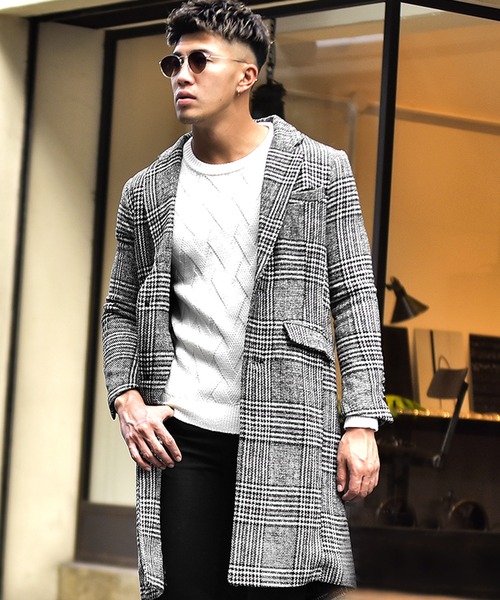 Joker Joker ジョーカー のファッション チェック 千鳥柄チェスタロングーコート チェスターコート