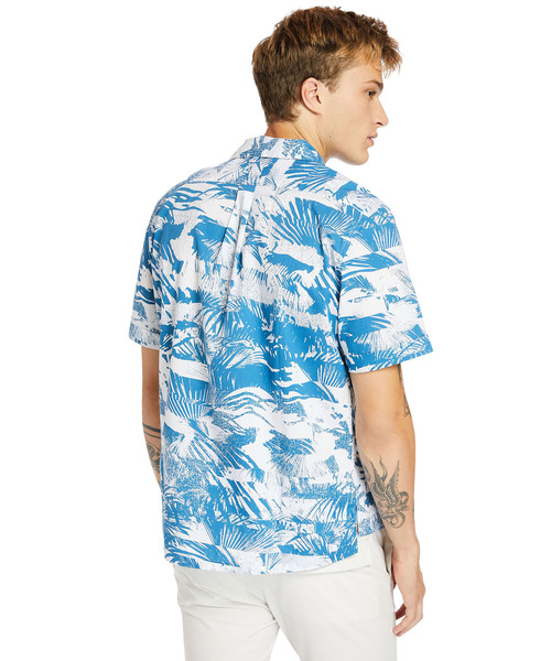 Timberland（ティンバーランド）の「メンズ 半袖 オールオーバー プリント リゾート シャツ（シャツ/ブラウス・メンズ・ネイビー/ブルー・SMALL/MEDIUM/LARGE/X-LARGE/XX-LARGE）」の5枚目の写真