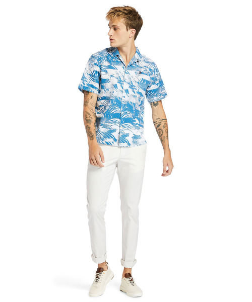 Timberland（ティンバーランド）の「メンズ 半袖 オールオーバー プリント リゾート シャツ（シャツ/ブラウス・メンズ・ネイビー/ブルー・SMALL/MEDIUM/LARGE/X-LARGE/XX-LARGE）」の6枚目の写真