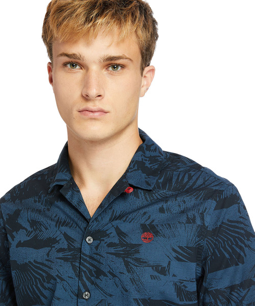 Timberland（ティンバーランド）の「メンズ 半袖 オールオーバー プリント リゾート シャツ（シャツ/ブラウス・メンズ・ネイビー/ブルー・SMALL/MEDIUM/LARGE/X-LARGE/XX-LARGE）」の12枚目の写真