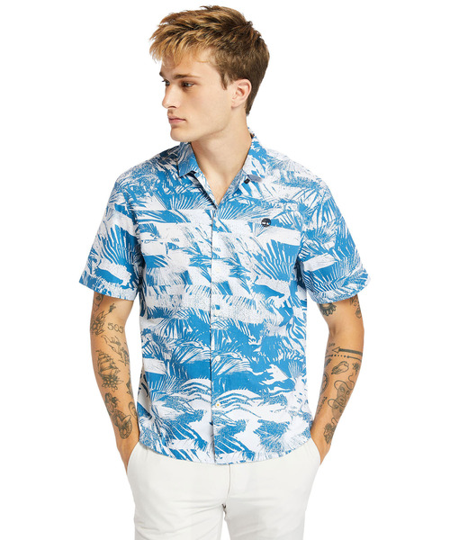 Timberland（ティンバーランド）の「メンズ 半袖 オールオーバー プリント リゾート シャツ（シャツ/ブラウス・メンズ・ネイビー/ブルー・SMALL/MEDIUM/LARGE/X-LARGE/XX-LARGE）」の13枚目の写真