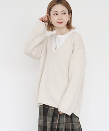 AMERICAN HOLIC | 深Vネックニットプルオーバー　＊●(ニット/セーター)