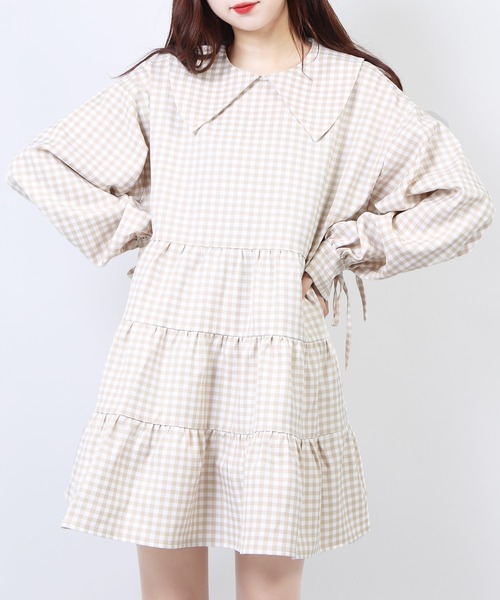 セール Wc スクエア襟ミニ長袖ワンピース ワンピース Wc ダブル シー のファッション通販 Zozotown