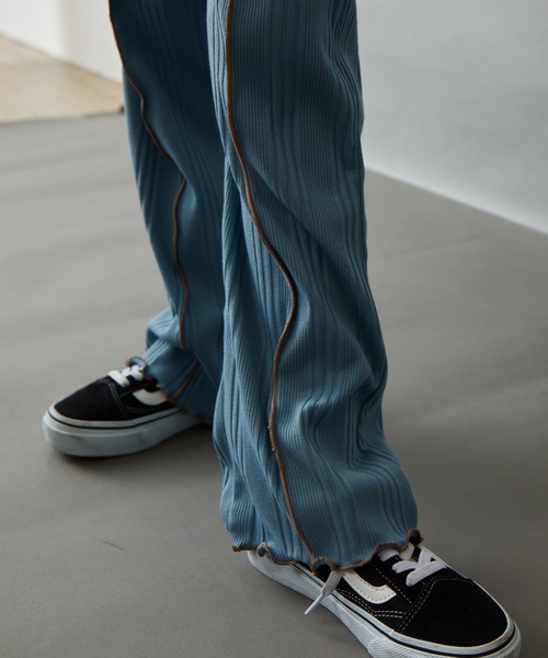 ＆yam（アンドヤム）の「ランダムリブイージーパンツ（その他パンツ・キッズ・パープル/グレー/ブラック/オレンジ/グリーン/ベージュ/ブルー/ホワイト・120-130cm/150-160cm/110-120cm/130-140cm/140-150cm）」の19枚目の写真