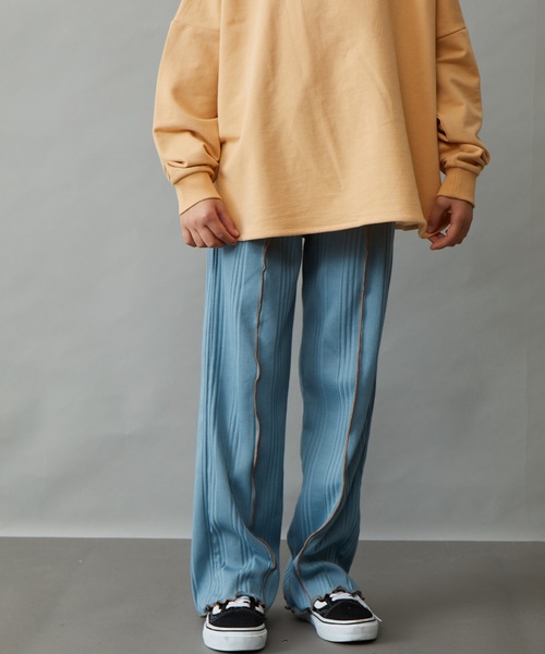 ＆yam（アンドヤム）の「ランダムリブイージーパンツ（その他パンツ・キッズ・パープル/グレー/ブラック/オレンジ/グリーン/ベージュ/ブルー/ホワイト・120-130cm/150-160cm/110-120cm/130-140cm/140-150cm）」の17枚目の写真