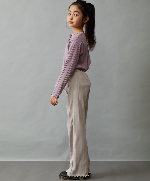 ＆yam（アンドヤム）の「ランダムリブイージーパンツ（その他パンツ・キッズ・パープル/グレー/ブラック/オレンジ/グリーン/ベージュ/ブルー/ホワイト・120-130cm/150-160cm/110-120cm/130-140cm/140-150cm）」の10枚目の写真