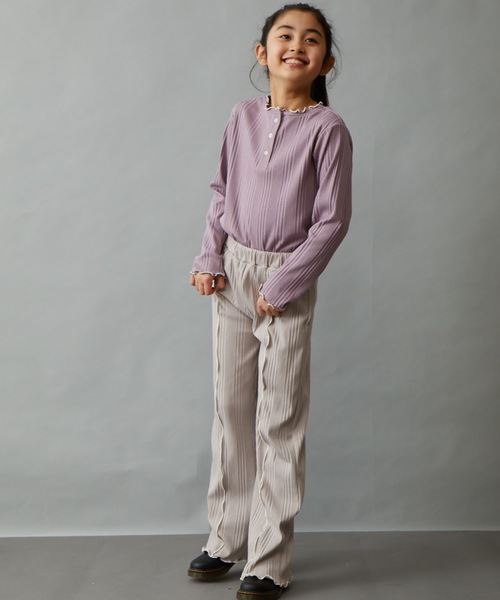 ＆yam（アンドヤム）の「ランダムリブイージーパンツ（その他パンツ・キッズ・パープル/グレー/ブラック/オレンジ/グリーン/ベージュ/ブルー/ホワイト・120-130cm/150-160cm/110-120cm/130-140cm/140-150cm）」の11枚目の写真