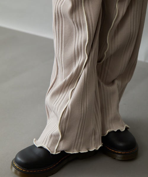 ＆yam（アンドヤム）の「ランダムリブイージーパンツ（その他パンツ・キッズ・パープル/グレー/ブラック/オレンジ/グリーン/ベージュ/ブルー/ホワイト・120-130cm/150-160cm/110-120cm/130-140cm/140-150cm）」の12枚目の写真