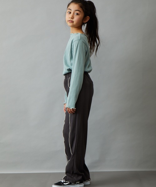 ＆yam（アンドヤム）の「ランダムリブイージーパンツ（その他パンツ・キッズ・パープル/グレー/ブラック/オレンジ/グリーン/ベージュ/ブルー/ホワイト・120-130cm/150-160cm/110-120cm/130-140cm/140-150cm）」の22枚目の写真