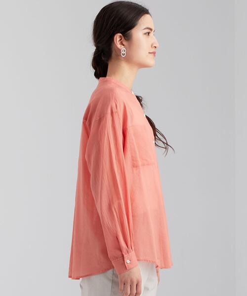 green label relaxing（グリーンレーベルリラクシング）の「SC コットン ボイル バンドカラー シャツ（シャツ/ブラウス・レディース・ライトブルー/ピンク/ライム/モカ・FREE）」の18枚目の写真