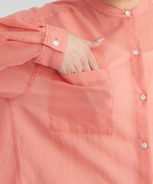 green label relaxing（グリーンレーベルリラクシング）の「SC コットン ボイル バンドカラー シャツ（シャツ/ブラウス・レディース・ライトブルー/ピンク/ライム/モカ・FREE）」の5枚目の写真