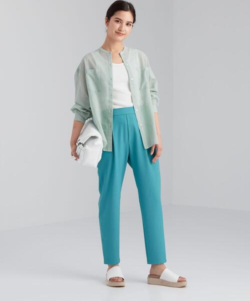 green label relaxing（グリーンレーベルリラクシング）の「SC コットン ボイル バンドカラー シャツ（シャツ/ブラウス・レディース・ライトブルー/ピンク/ライム/モカ・FREE）」の19枚目の写真