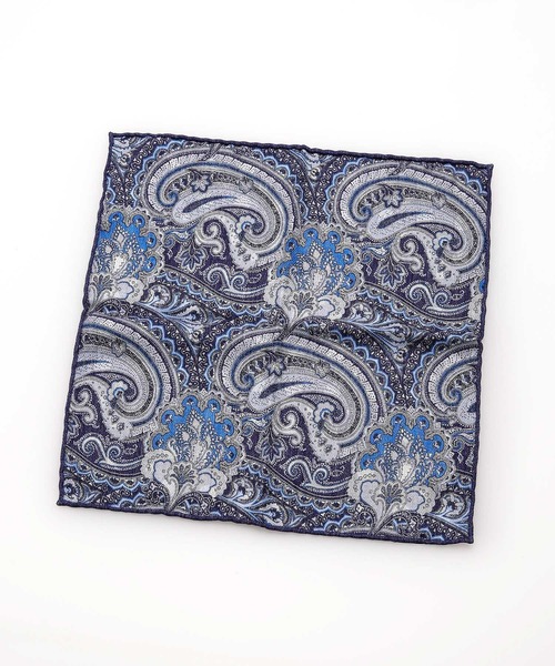 NANO universe(ナノユニバース)の「Atelier F&B/ペイズリーポケットチーフ(バンダナ/スカーフ・メンズ・ネイビー・FREE)」の4枚目の写真
