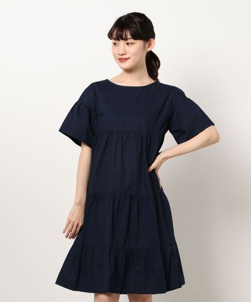 Of Colors United United Benetton ベネトンユナイテッドカラーズオブベネトン のファッション Colors Benetton ラウンドネックフリルショートワンピース ワンピース Benetton