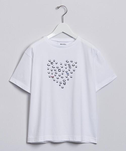 MUVEIL（ミュベール）の「＜MUVEIL（ミュベール）＞HEART TEE-united LOVE project 2021†◆（Tシャツ/カットソー・レディース・ホワイト・38）」の9枚目の写真