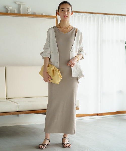 LOUNGEDRESS（ラウンジドレス）の「アメスリタンクワンピース（ワンピース・レディース・ブラック/ベージュ・FREE）」の16枚目の写真