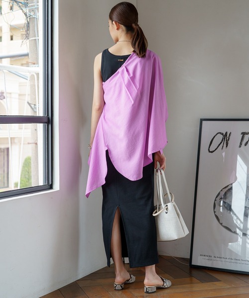 LOUNGEDRESS（ラウンジドレス）の「アメスリタンクワンピース（ワンピース・レディース・ブラック/ベージュ・FREE）」の3枚目の写真