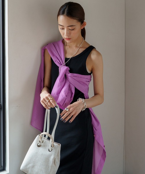 LOUNGEDRESS（ラウンジドレス）の「アメスリタンクワンピース（ワンピース・レディース・ブラック/ベージュ・FREE）」の15枚目の写真