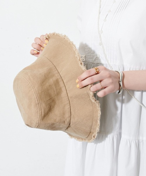 DISCOAT（ディスコート）の「フリンジツイルバケットハット（ハット・レディース・オフホワイト/ブラック/サンドベージュ・FREE）」の19枚目の写真