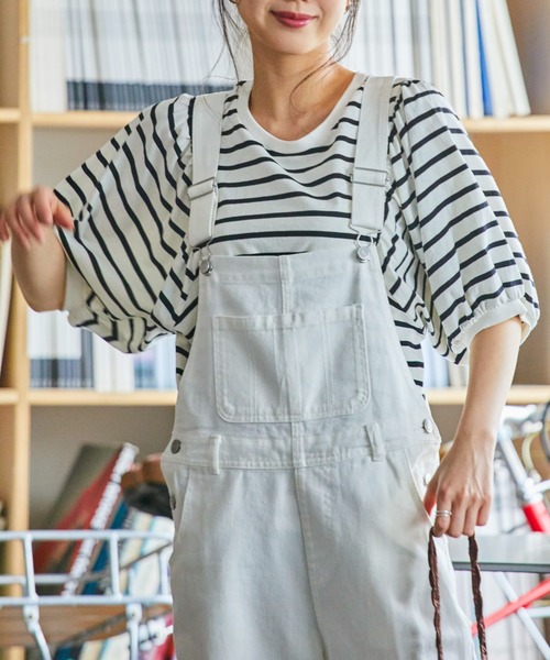 WEGO（ウィゴー）の「WEGO/ボーダーボリュームパフT（Tシャツ/カットソー・レディース・ブラック系その他5/ベージュ系その他5/イエロー系その他6・FREE）」の2枚目の写真