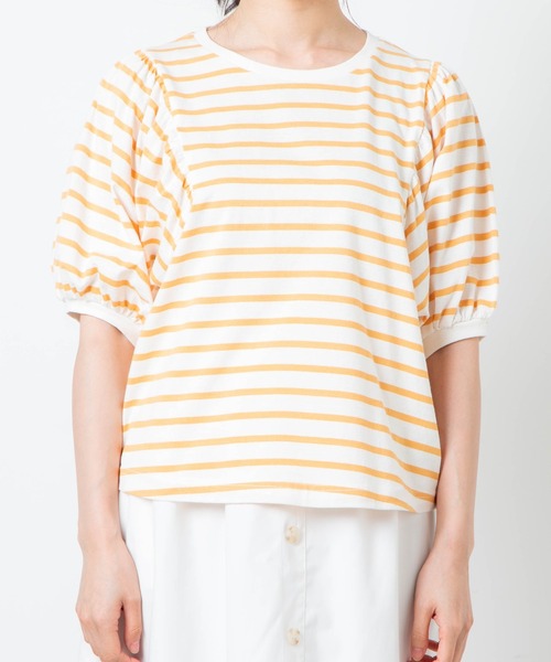 WEGO（ウィゴー）の「WEGO/ボーダーボリュームパフT（Tシャツ/カットソー・レディース・ブラック系その他5/ベージュ系その他5/イエロー系その他6・FREE）」の22枚目の写真