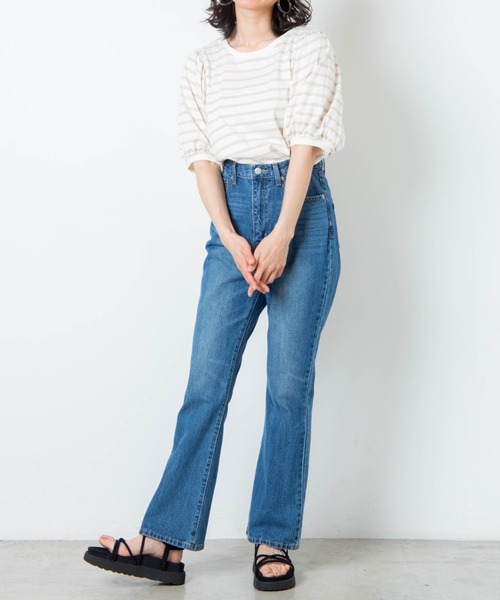 WEGO（ウィゴー）の「WEGO/ボーダーボリュームパフT（Tシャツ/カットソー・レディース・ブラック系その他5/ベージュ系その他5/イエロー系その他6・FREE）」の19枚目の写真