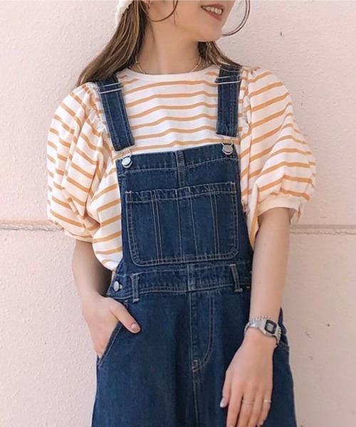 WEGO（ウィゴー）の「WEGO/ボーダーボリュームパフT（Tシャツ/カットソー・レディース・ブラック系その他5/ベージュ系その他5/イエロー系その他6・FREE）」の17枚目の写真