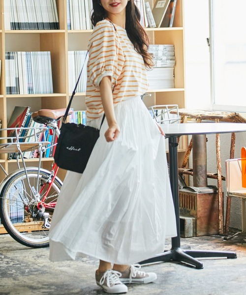 WEGO（ウィゴー）の「WEGO/ボーダーボリュームパフT（Tシャツ/カットソー・レディース・ブラック系その他5/ベージュ系その他5/イエロー系その他6・FREE）」の11枚目の写真