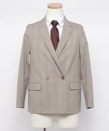SUIT SELECT | 【洗える2釦ダブルブレストジャケット】グレンチェック(スーツジャケット)