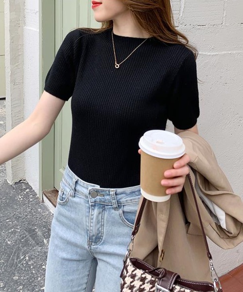 rus PLUMA ハイネック 半袖 ニット rus PLUMA ハイネック 半袖 ニット