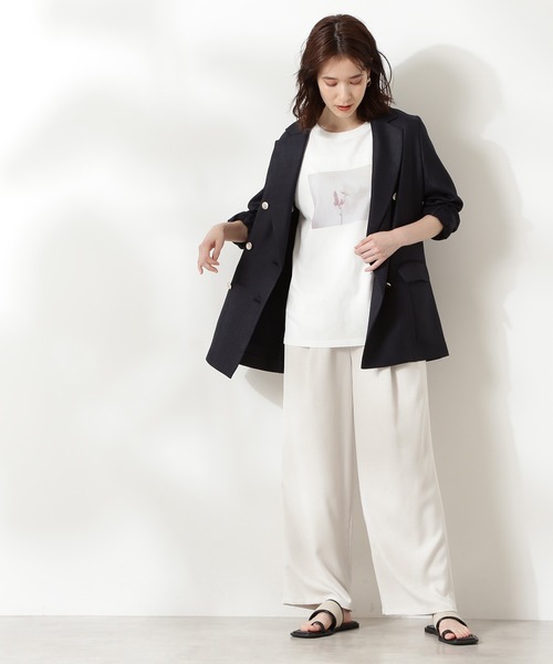 N.(N. Natural Beauty Basic)(エヌエヌナチュラルビューティーベーシック)の「◆フォトプリントTシャツ(Tシャツ/カットソー・レディース・オフホワイト/スミクロ・MEDIUM)」の9枚目の写真