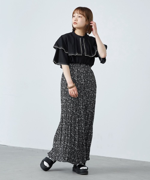 mikke（ミッケ）の「小花柄しわ加工ロングマーメードスカート（スカート・レディース・ブラック/ブルー・FREE）」の22枚目の写真