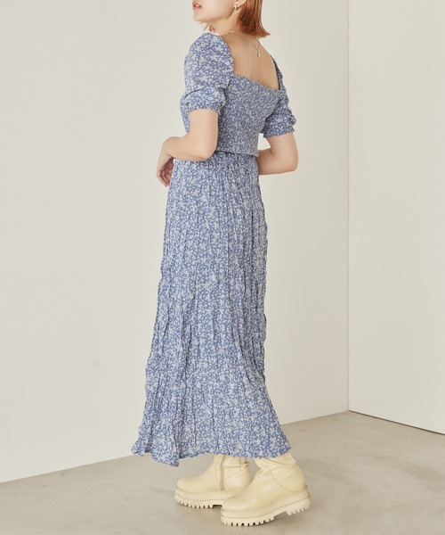 mikke（ミッケ）の「小花柄しわ加工ロングマーメードスカート（スカート・レディース・ブラック/ブルー・FREE）」の16枚目の写真