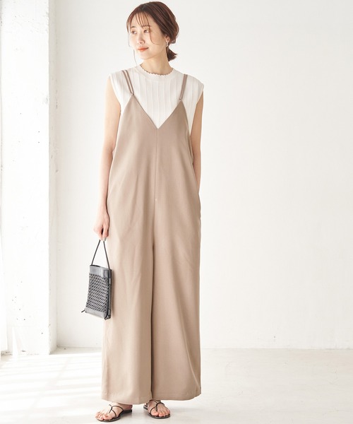 ROPE' PICNIC（ロペピクニック）の「Wストラップオールインワン（つなぎ/オールインワン・レディース・ブラック/ブラウン/ベージュ系その他2・38/36）」の3枚目の写真