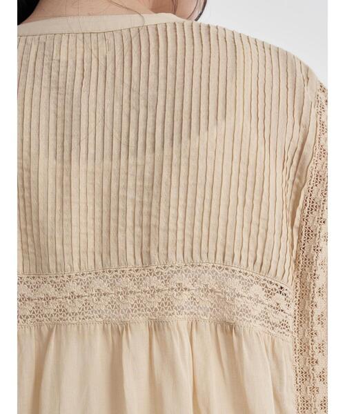 earth music&ecology（アースミュージックアンドエコロジー）の「ピンタックレースワンピース ＊（ワンピース・レディース・オフホワイト/サックスブルー/ベージュ/ブラック・FREE）」の22枚目の写真