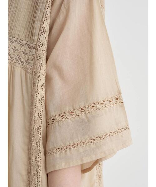 earth music&ecology（アースミュージックアンドエコロジー）の「ピンタックレースワンピース ＊（ワンピース・レディース・オフホワイト/サックスブルー/ベージュ/ブラック・FREE）」の19枚目の写真