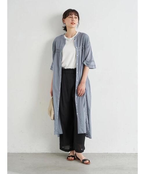 earth music&ecology（アースミュージックアンドエコロジー）の「ピンタックレースワンピース ＊（ワンピース・レディース・オフホワイト/サックスブルー/ベージュ/ブラック・FREE）」の17枚目の写真