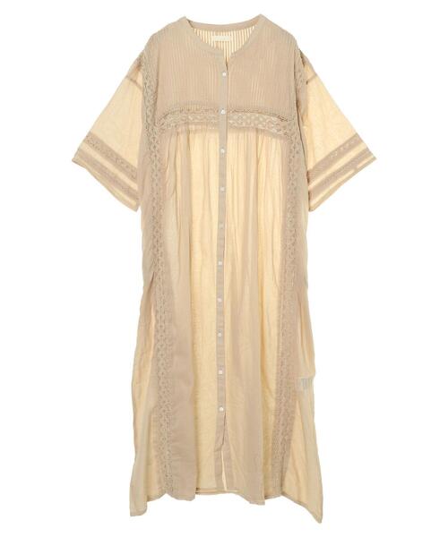 earth music&ecology（アースミュージックアンドエコロジー）の「ピンタックレースワンピース ＊（ワンピース・レディース・オフホワイト/サックスブルー/ベージュ/ブラック・FREE）」の6枚目の写真