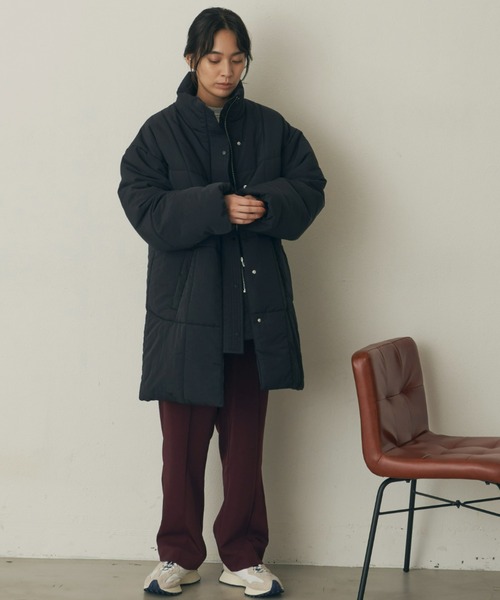 Auntie Rosa Holiday（アンティローザホリデー）の「中綿スタンドカラーコート（撥水加工 / ウォッシャブル）（その他アウター・レディース・ホワイト/ブラック/グレイッシュベージュ・FREE）」の19枚目の写真