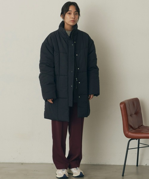 Auntie Rosa Holiday（アンティローザホリデー）の「中綿スタンドカラーコート（撥水加工 / ウォッシャブル）（その他アウター・レディース・ホワイト/ブラック/グレイッシュベージュ・FREE）」の21枚目の写真