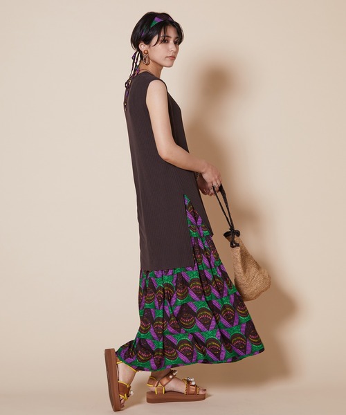 JETSET SOLO PLUS （ジェットセットソロプラス）の「ノースリーブ  チュニック リブニット（ニット/セーター・レディース・ブラウン/ピンク系その他/ブルーグリーン・FREE）」の17枚目の写真