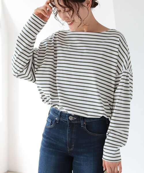 B:MING by BEAMS(ビーミングバイビームス)の「B:MING by BEAMS / ボーダー ロングスリーブ Tシャツ 21AW(Tシャツ/カットソー・レディース・ホワイト系/ホワイト系1/ネイビー系・ONE SIZE)」の3枚目の写真