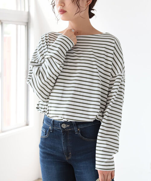 B:MING by BEAMS(ビーミングバイビームス)の「B:MING by BEAMS / ボーダー ロングスリーブ Tシャツ 21AW(Tシャツ/カットソー・レディース・ホワイト系/ホワイト系1/ネイビー系・ONE SIZE)」の7枚目の写真