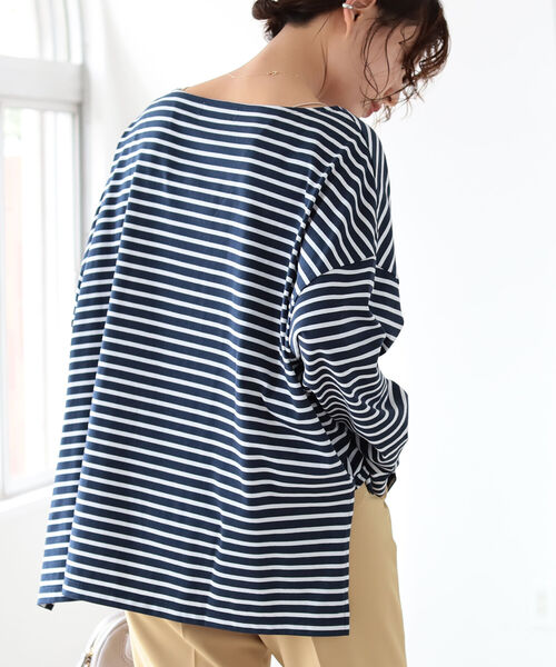 B:MING by BEAMS(ビーミングバイビームス)の「B:MING by BEAMS / ボーダー ロングスリーブ Tシャツ 21AW(Tシャツ/カットソー・レディース・ホワイト系/ホワイト系1/ネイビー系・ONE SIZE)」の9枚目の写真
