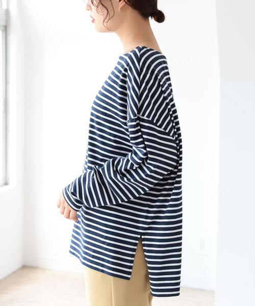 B:MING by BEAMS(ビーミングバイビームス)の「B:MING by BEAMS / ボーダー ロングスリーブ Tシャツ 21AW(Tシャツ/カットソー・レディース・ホワイト系/ホワイト系1/ネイビー系・ONE SIZE)」の13枚目の写真
