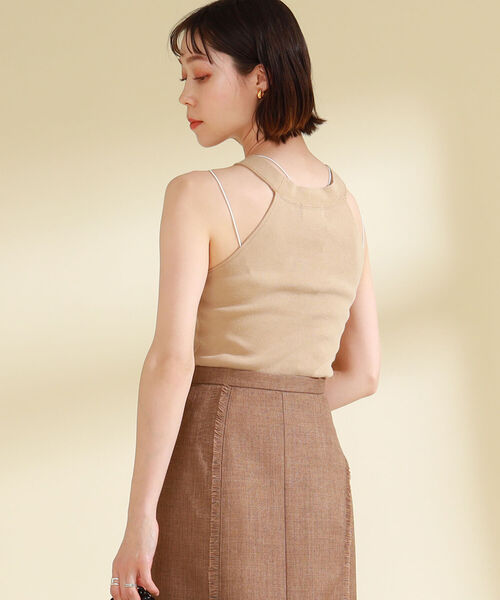 Ray BEAMS（レイビームス）の「Ray BEAMS High Basic / ホルターネック タンクトップ（タンクトップ・レディース・ブラック/ダークブラウン/ベージュ・ONE SIZE）」の9枚目の写真