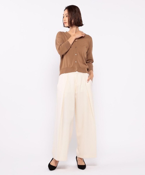 MEW'S REFINED CLOTHES（ミューズリファインドクローズ）の「接触冷感Vネックカーディガン（カーディガン/ボレロ・レディース・ホワイト/ブラック/モカ/パープル・MEDIUM）」の9枚目の写真