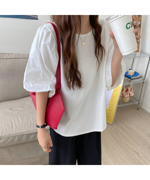 MAISON BREEZE(メゾンブリーズ)の「【MAISON BREEZE】クルーネックワイドブロードT(Tシャツ/カットソー・レディース・ホワイト・FREE)」の4枚目の写真